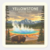 Nationaal Park  geelsteen Vierkante Sticker (Voorkant)