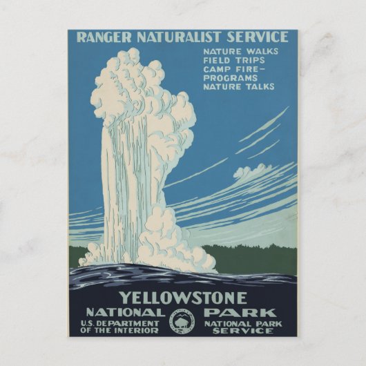 nationaal park Geyser Yellowstone WPA Briefkaart (Voorkant)