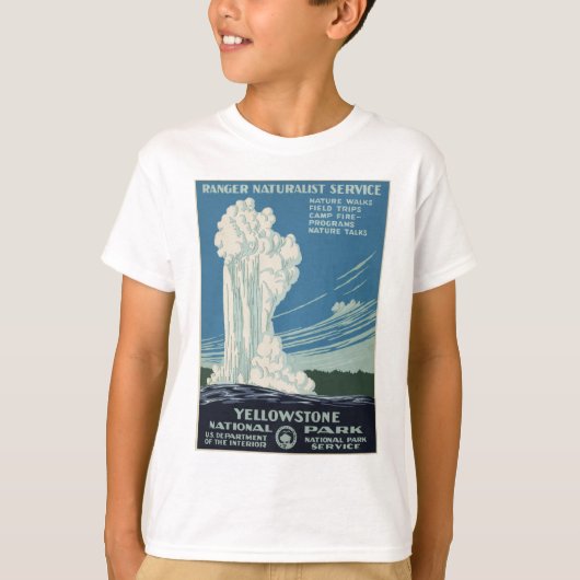 nationaal park Geyser Yellowstone WPA T-shirt (Voorkant)
