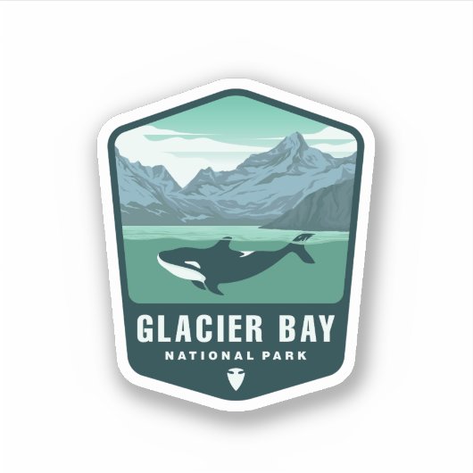 Nationaal Park Glacier Bay | Afgesneden Sticker (Voorkant)