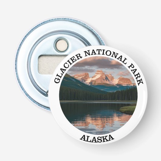 Nationaal Park Glacier Bay Button Flesopener (Voorkant)