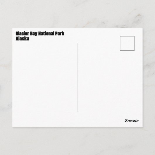 Nationaal park Glacier Bay in Alaska Briefkaart (Achterkant)