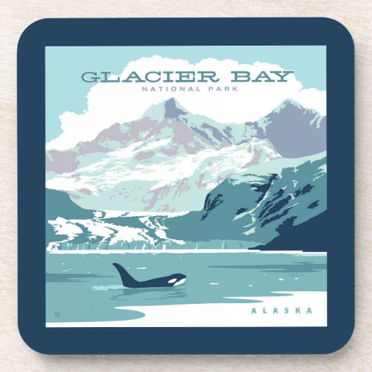 Nationaal park Glacier Bay | Orka Bier Onderzetter (Voorkant)