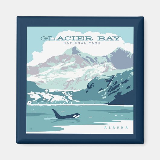 Nationaal park Glacier Bay | Orka Magneet (Voorkant)