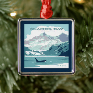 Nationaal park Glacier Bay   Orka Metalen Ornament
