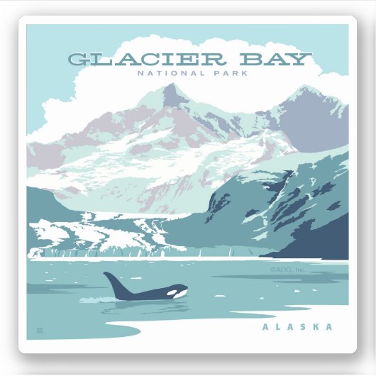 Nationaal park Glacier Bay | Orka Sticker (Voorkant)