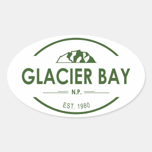 Nationaal Park Glacier Bay Ovale Sticker (Voorkant)