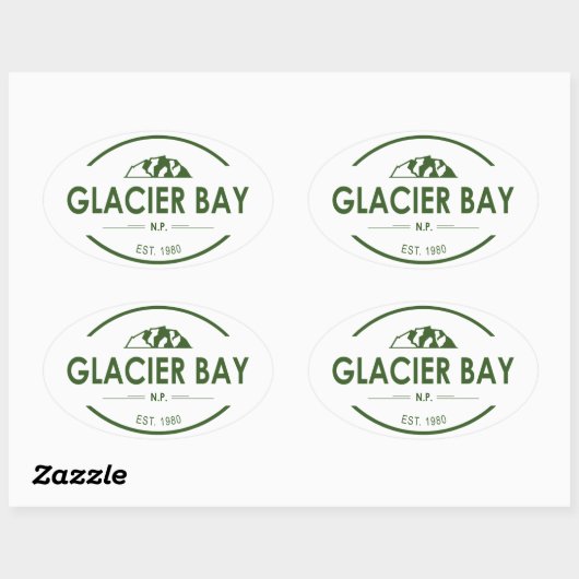 Nationaal Park Glacier Bay Ovale Sticker (Vel)