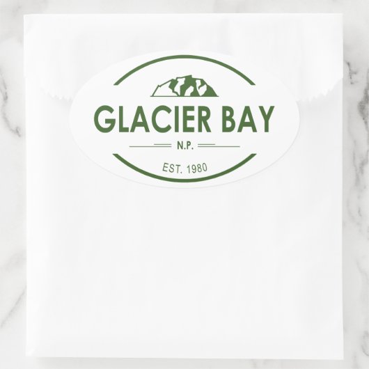 Nationaal Park Glacier Bay Ovale Sticker (Tas)