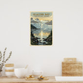 Nationaal park Glacier Bay Retro Poster (Keuken)