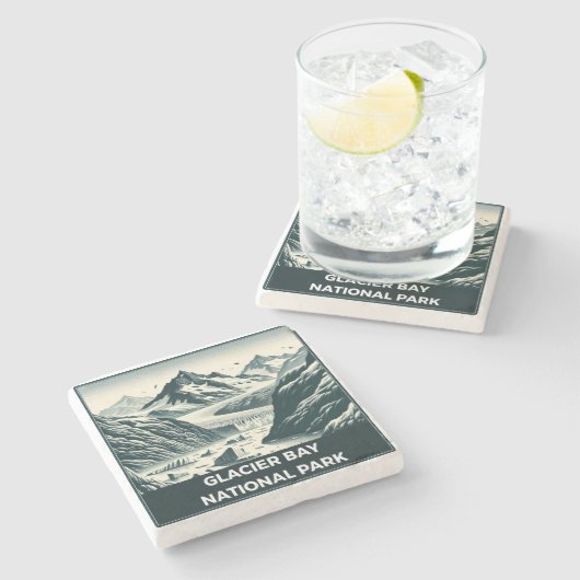 Nationaal Park Glacier Bay Stenen Onderzetter (Zijkant)