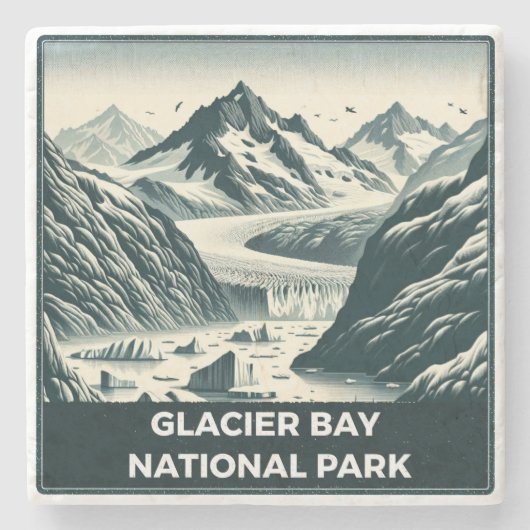 Nationaal Park Glacier Bay Stenen Onderzetter (Voorkant)