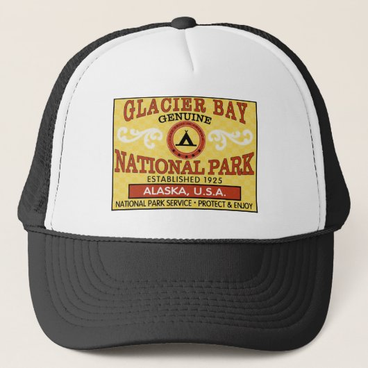 Nationaal Park Glacier Bay Trucker Pet (Voorkant)