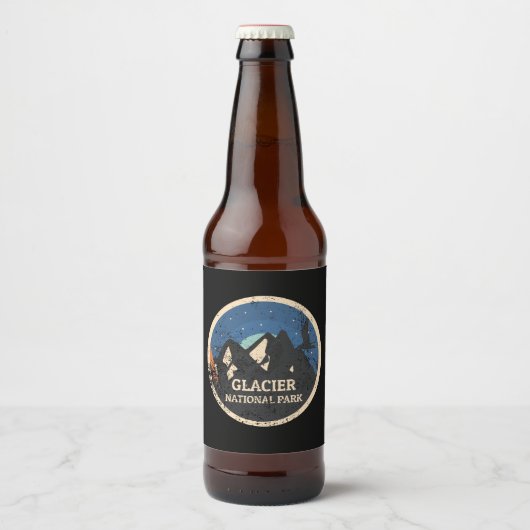 Nationaal park Glacier Bier Etiket (Voorkant)
