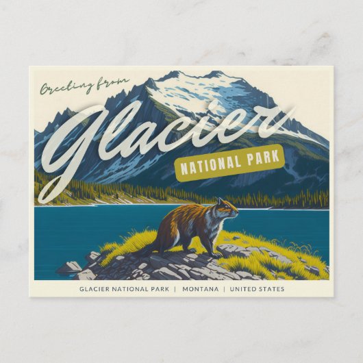 Nationaal park Glacier, Briefkaart Montana (Voorkant)