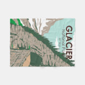 Nationaal park Glacier dat naar de Sun Road Retro  Fleece Deken (Voorkant (Horizontaal))