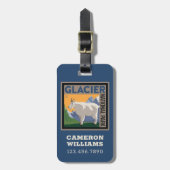 Nationaal park Glacier | Geit Bagagelabel (Voorkant verticaal)