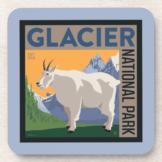 Nationaal park Glacier | Geit Bier Onderzetter (Voorkant)
