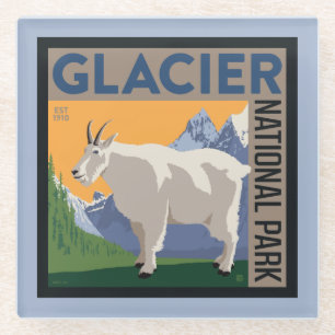 Nationaal park Glacier   Geit Glazen Onderzetter
