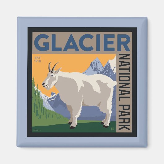 Nationaal park Glacier | Geit Magneet (Voorkant)
