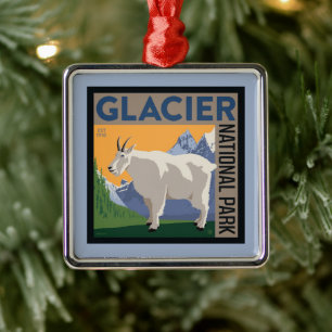 Nationaal park Glacier Geit Metalen Ornament