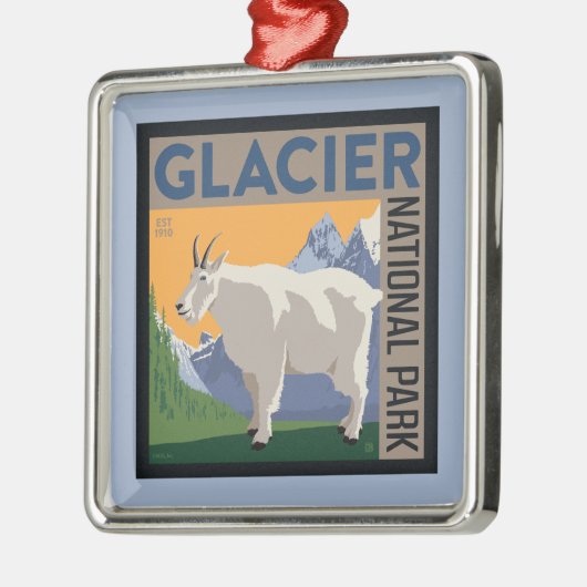 Nationaal park Glacier | Geit Metalen Ornament (Links)