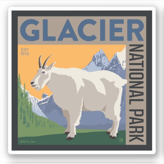 Nationaal park Glacier | Geit Sticker (Voorkant)