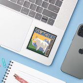 Nationaal park Glacier | Geit Sticker (Laptop met iPhone)