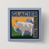 Nationaal park Glacier | Geit Vierkante Button 5,1 Cm (Voorkant)