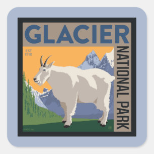Nationaal park Glacier   Geit Vierkante Sticker
