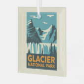 Nationaal Park  Glacier Glas Ornament (Voorkant links)