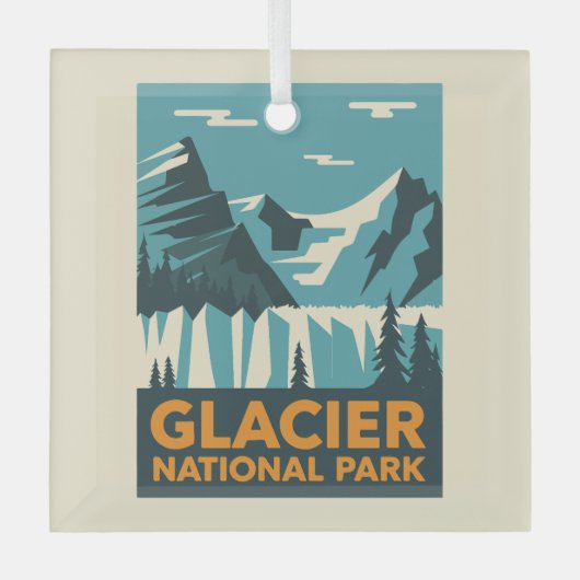 Nationaal Park  Glacier Glas Ornament (Voorkant)