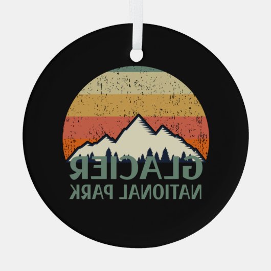 Nationaal Park  Glacier Glas Ornament (Achterkant)