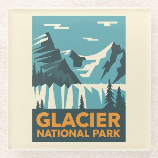 Nationaal Park  Glacier Glazen Onderzetter (Voorkant)