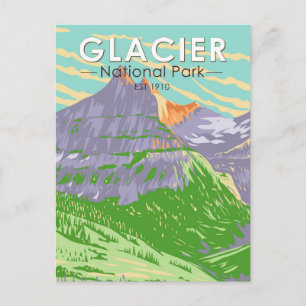 Nationaal park Glacier in de Vintage van de lente  Briefkaart