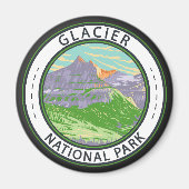 Nationaal park Glacier in lente Montana Badge Magneet (Voorkant)