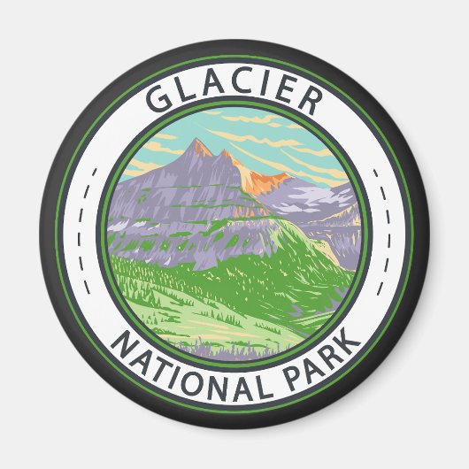 Nationaal park Glacier in lente Montana Badge Magneet (Voorkant)