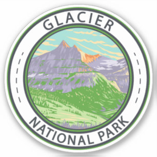 Nationaal park Glacier in lente Montana Badge Sticker