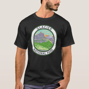 Nationaal park Glacier in lente Montana Badge T-shirt
