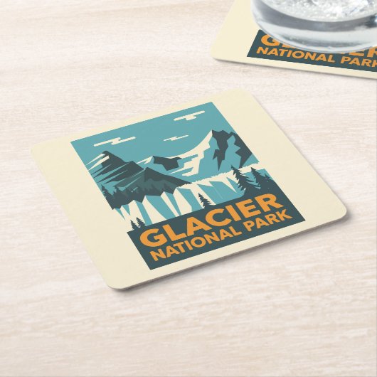 Nationaal Park  Glacier Kartonnen Onderzetters (Schuin)