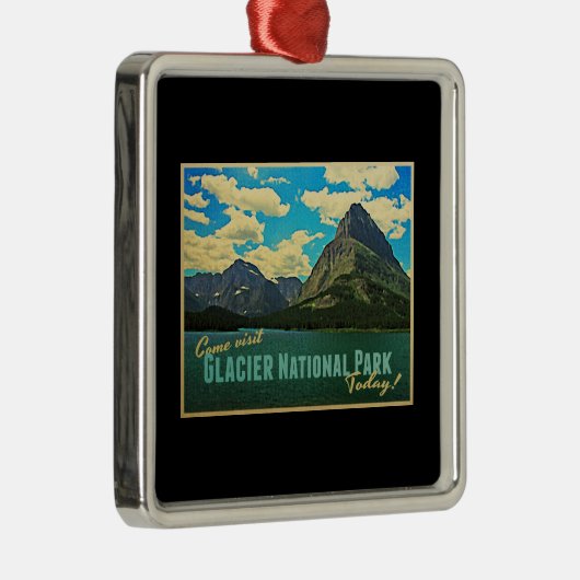 Nationaal park Glacier Metalen Ornament (Rechts)