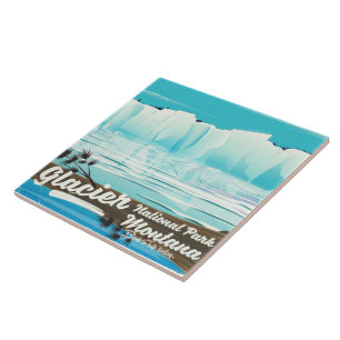 Nationaal park Glacier, Montana vintage poster Tegeltje