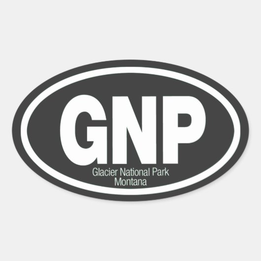 Nationaal park Glacier Ovale Sticker (Voorkant)