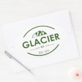 Nationaal park Glacier Ovale Sticker (Envelop)
