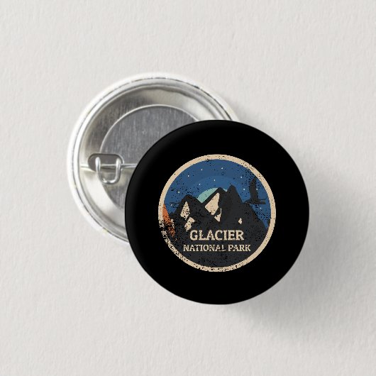 Nationaal park Glacier Ronde Button 3,2 Cm (Voorkant /achterkant)