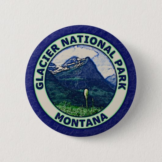Nationaal park Glacier Ronde Button 5,7 Cm (Voorkant)