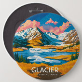 Nationaal park Glacier Ronde Button 6,0 Cm (Voorkant /achterkant)