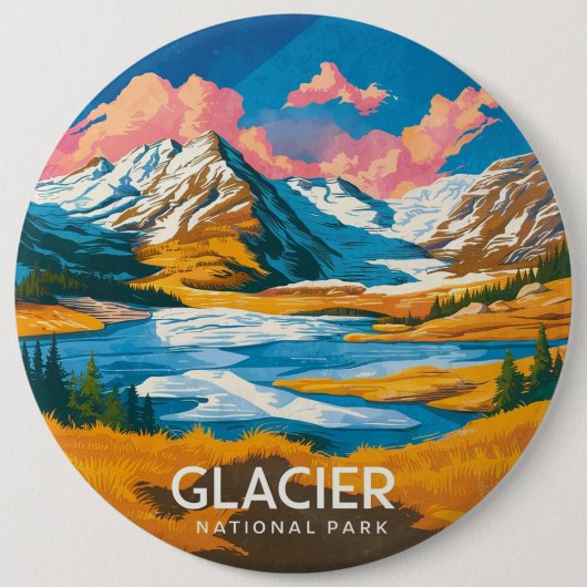 Nationaal park Glacier Ronde Button 6,0 Cm (Voorkant)