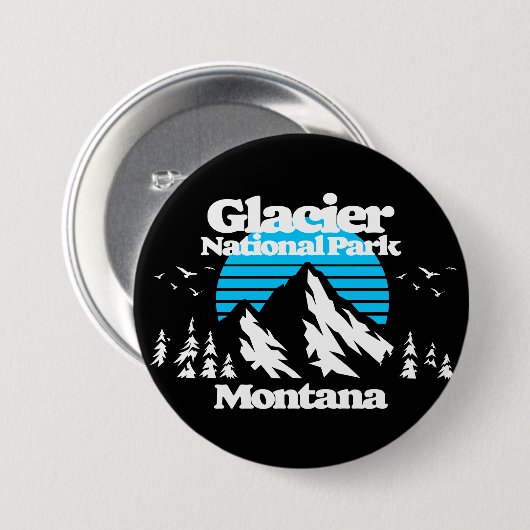 Nationaal park Glacier Ronde Button 7,6 Cm (Voorkant /achterkant)