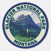 Nationaal park Glacier Ronde Sticker (Voorkant)